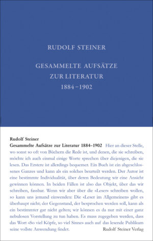 Rudolf Steiner: Gesammelte Aufsätze zur Literatur 1884-1902