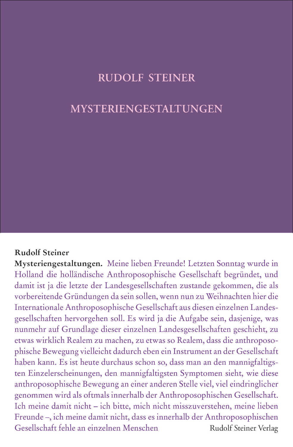 Rudolf Steiner: Mysteriengestaltungen